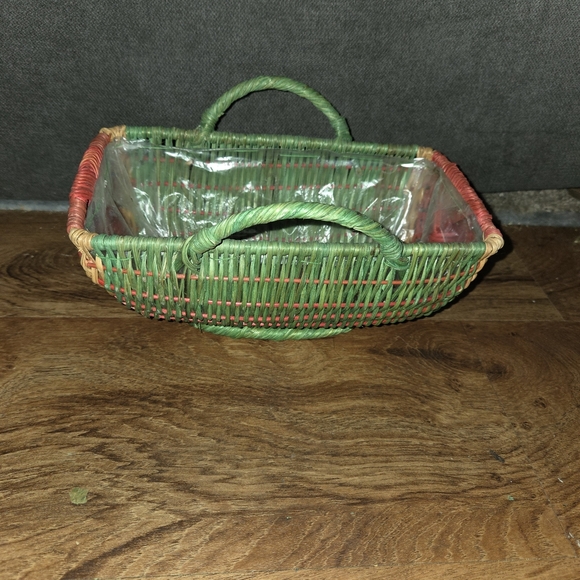Colorful Watermelon Woven Basket with Handles - Picture 2 of 5